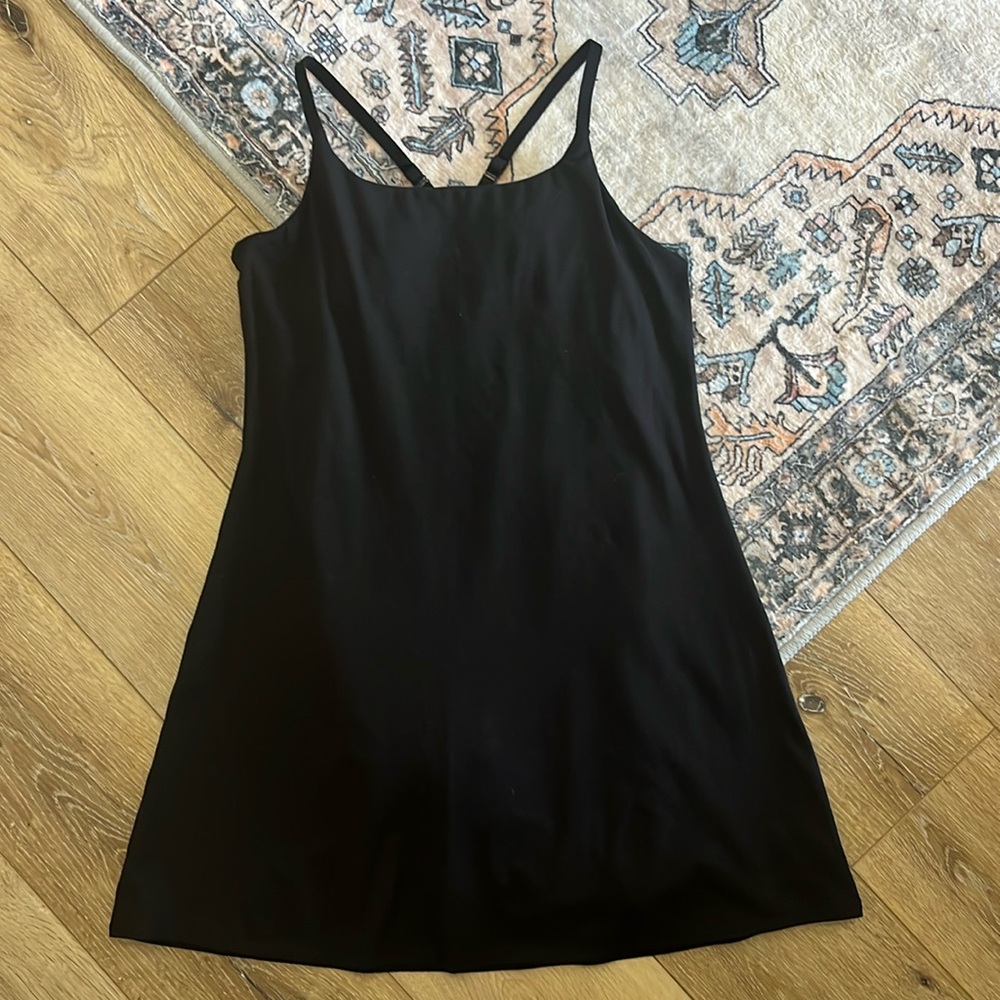 DANSKIN Black Athletic Dress with Shorts Adjustable Straps and built in bra S
